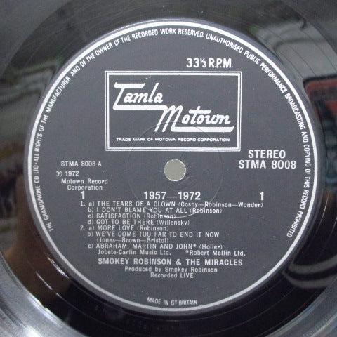 MIRACLES (SMOKEY ROBINSON & THE) (スモーキー・ロビンソン&ザ・ミラクルズ)- 1957-1972 (UK Orig.)