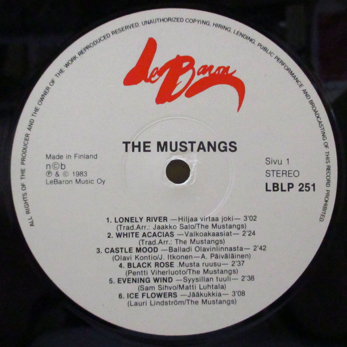 MUSTANGS, THE (ザ・ムスタングス) - S.T. (Finland オリジナル LP)