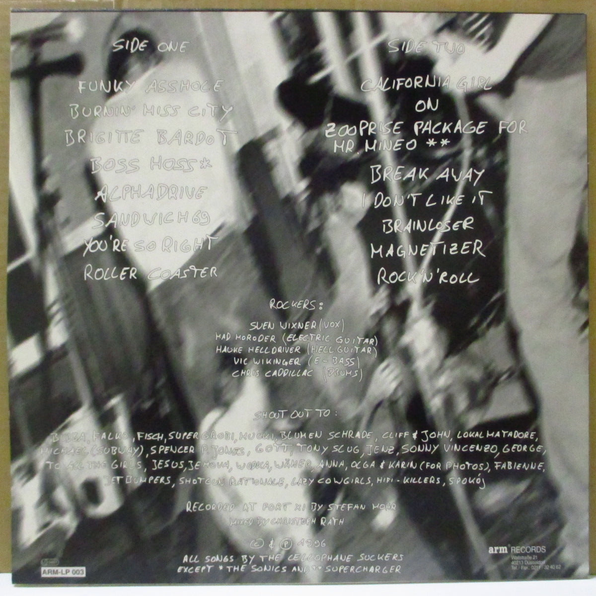 CELLOPHANE SUCKERS (セロファン・サッカーズ) - Burnin' Miss City (German オリジナル LP+インサート)