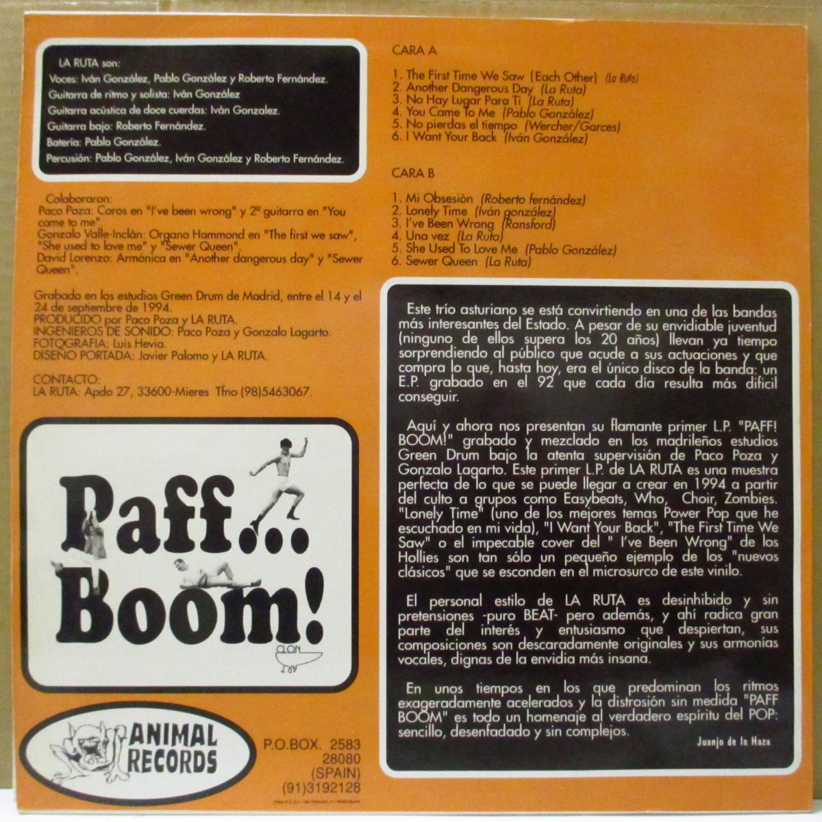 LA RUTA (ラ・ルータ) - Paff... Boom! (Spain オリジナル LP)