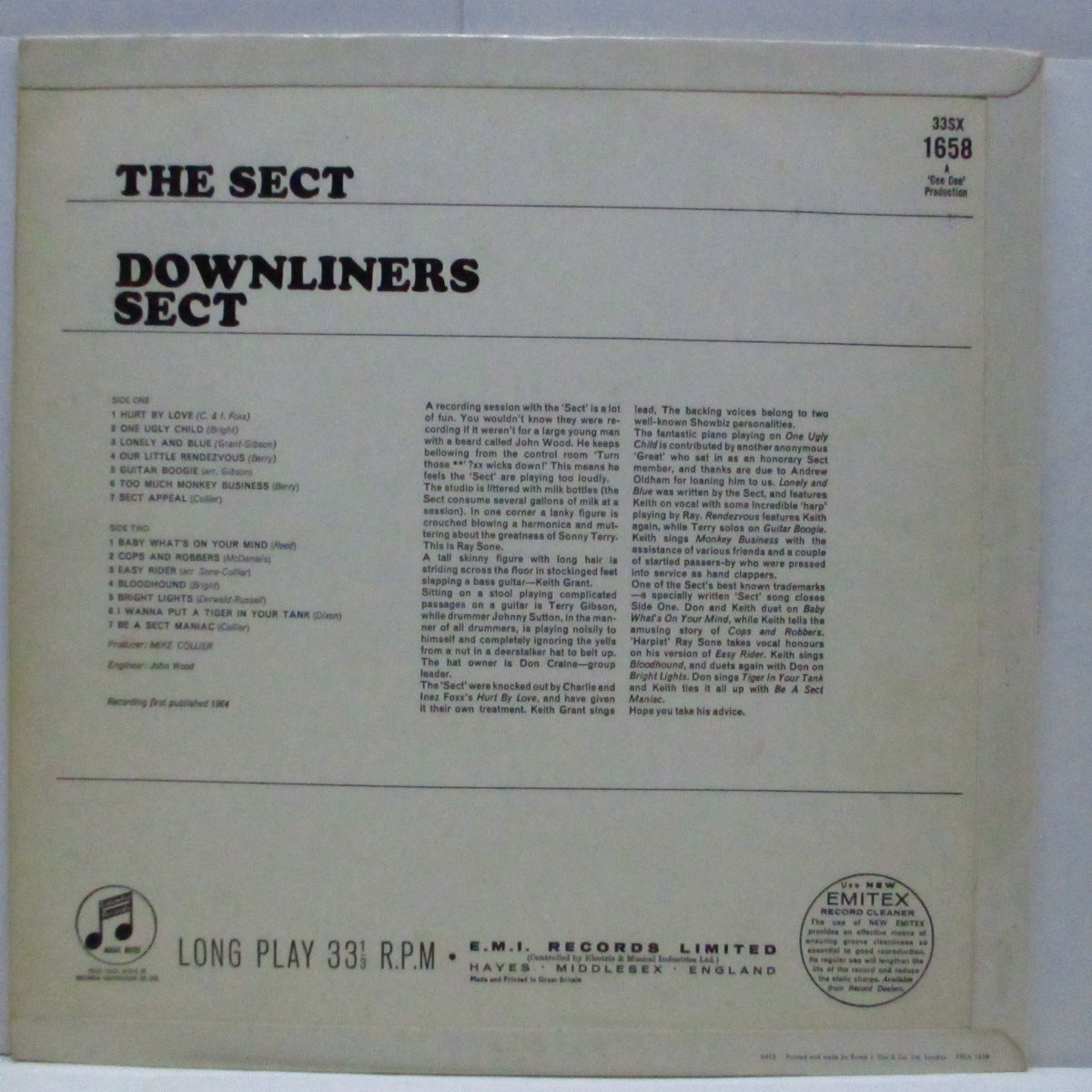 DOWNLINERS SECT (ダウンライナーズ・セクト) - The Sect (UK Orig.Mono LP/CFS)