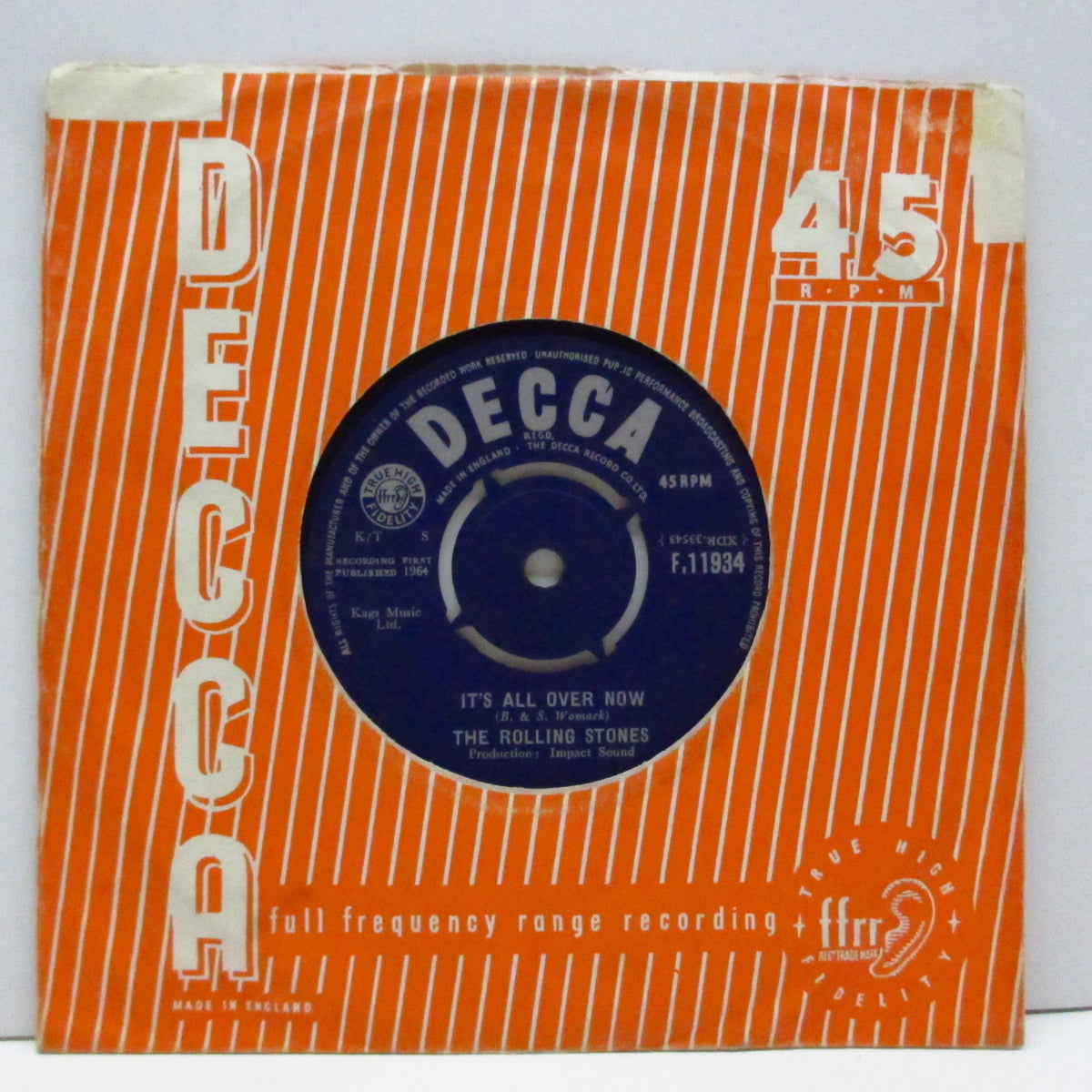 ROLLING STONES (ローリング・ストーンズ) - It's All Over Now (UK Orig.7"+CS)