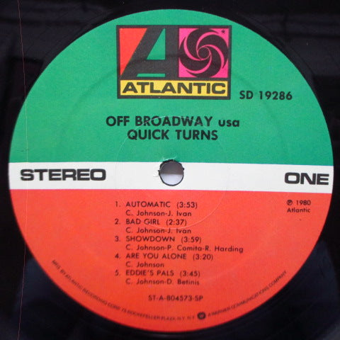 OFF BROADWAY USA (オフ・ブロードウェイ USA) - Quick Turns (US オリジナル LP/プロモ用「曲目ステッカー」付ジャケ)