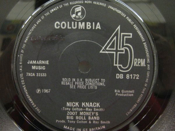 ZOOT MONEY'S BIG ROLL BAND - Nick Knack / I Really Learnt How To Cry
