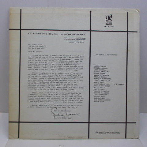 LENNY BRUCE - Lenny Bruce Is Out Again (US Orig.Mono)