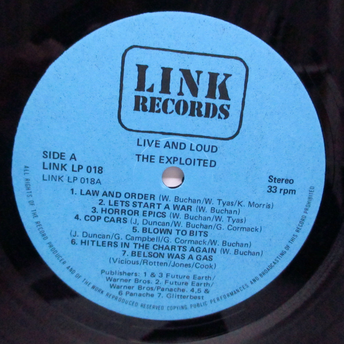 EXPLOITED, THE (ジ・エクスプロイテッド) - Live And Loud (UK オリジナル「青ラベ」LP)