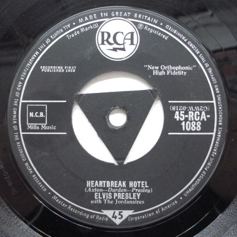 ELVIS PRESLEY - Heartbreak Hotel (UK RCA '58 Reissue 7"+CS)