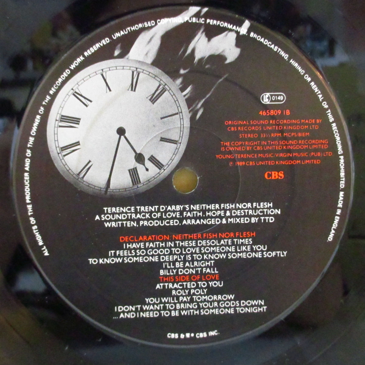 TERENCE TRENT D'ARBY (テレンス・トレント・ダービー) - Terence Trent D'Arby's Neither Fish Nor Flesh (UK オリジナル LP+インナー、ブッレット/ステッカー付きマットジャケ)