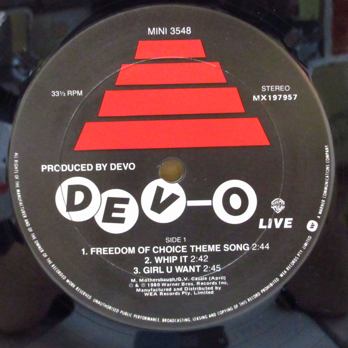 DEVO (ディーヴォ) - Dev-O Live (US オリジナル 12インチ+UK レアステッカー付きPVC)