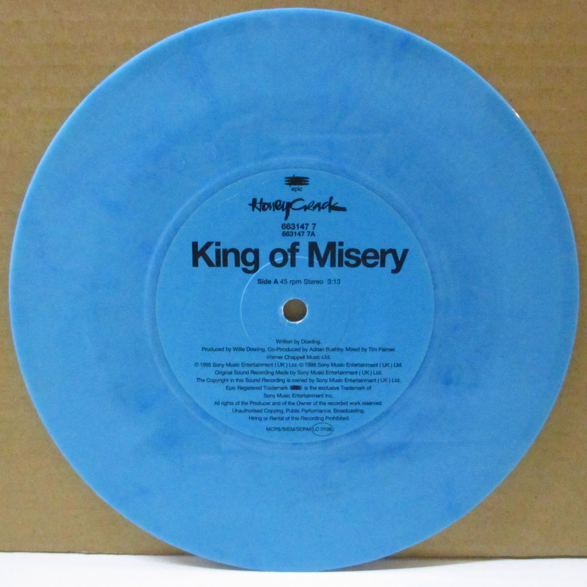 HONEYCRACK (ハニークラック) - King Of Misery (EU Limited Blue Vinyl 7"+帯/Numbered PS)