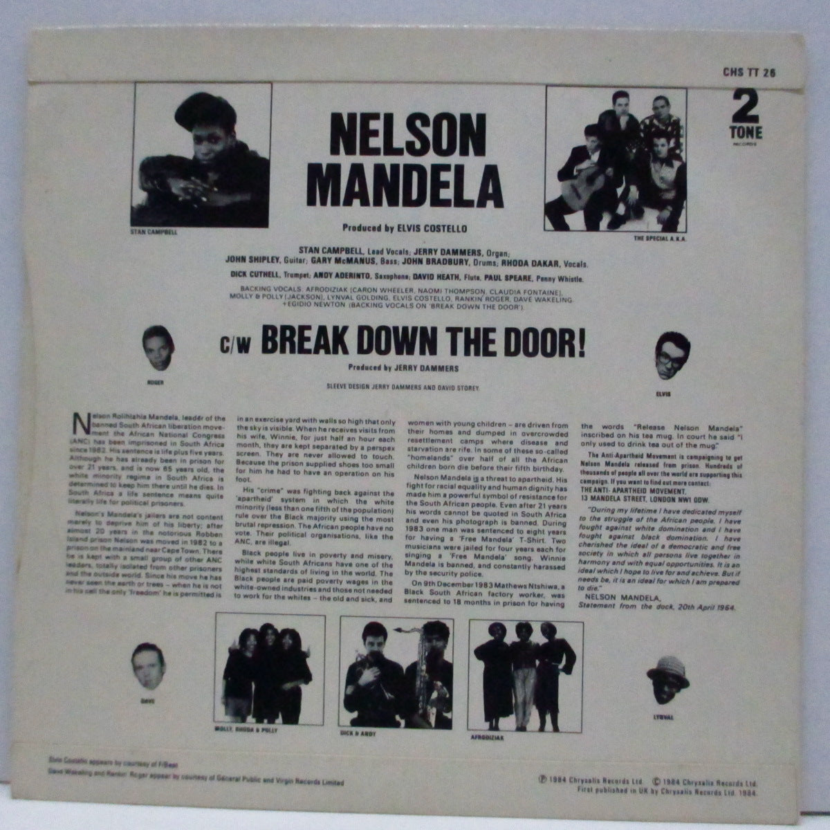 SPECIAL AKA, THE (ザ・スペシャル AKA) - Nelson Mandela (UK '84 再発「金ラベ・小穴フラットセンター」7"+光沢固紙ジャケ)