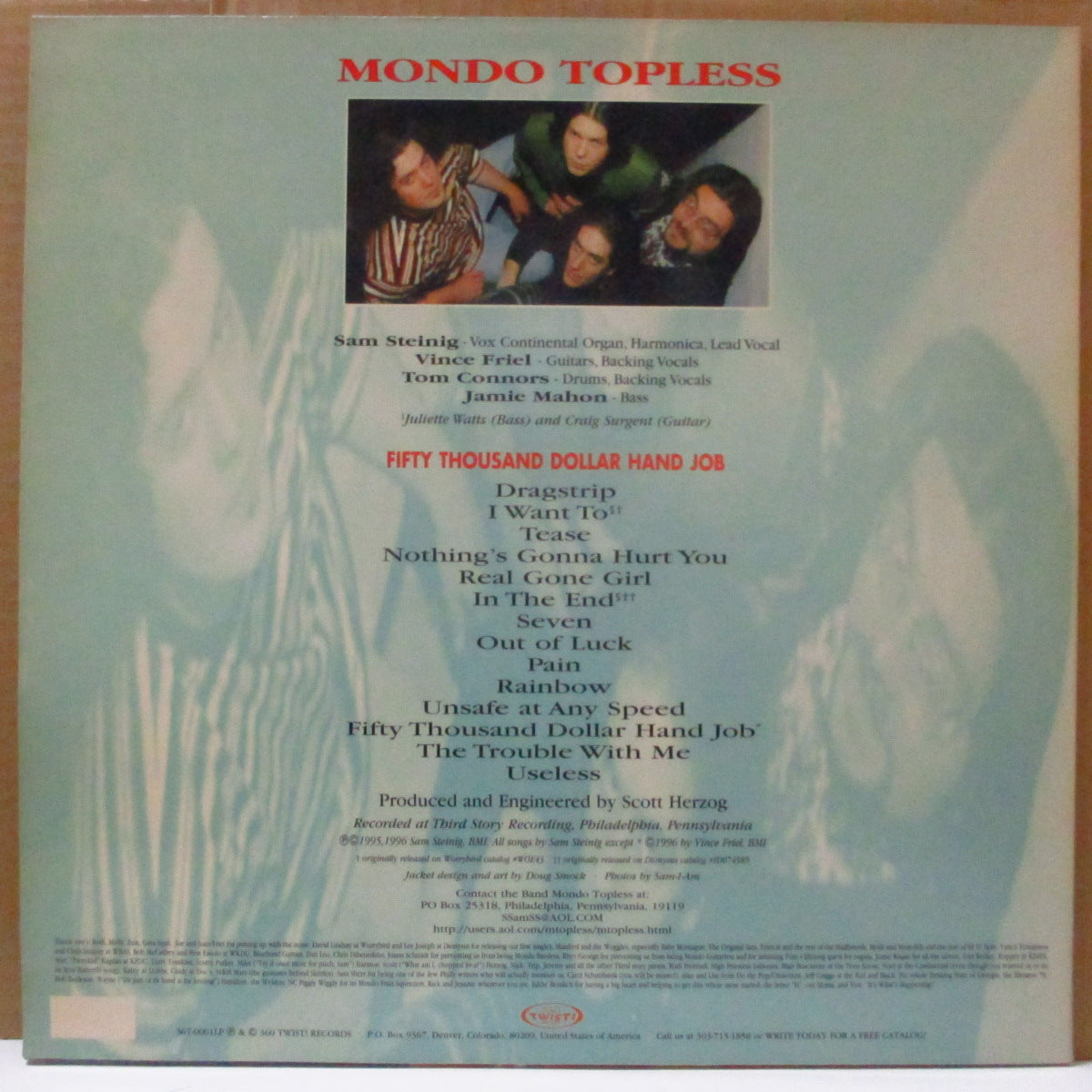 MONDO TOPLESS (モンド・トップレス) - Fifty Thousand Doller Hand Job (US 限定ホワイトヴァイナル LP)