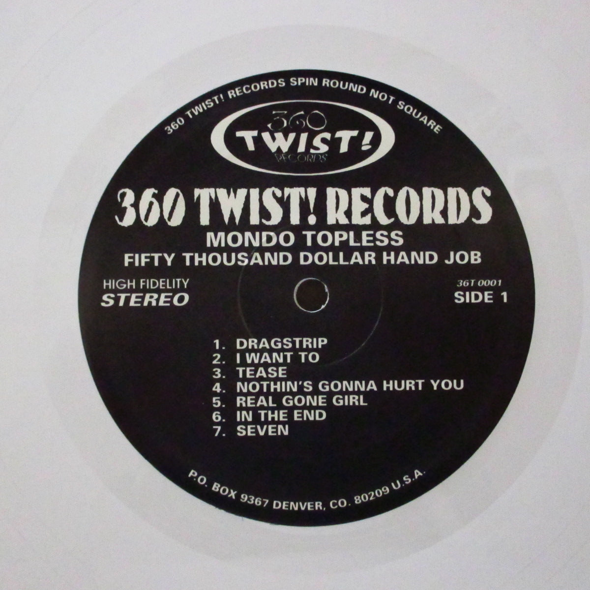 MONDO TOPLESS (モンド・トップレス) - Fifty Thousand Doller Hand Job (US 限定ホワイトヴァイナル LP)