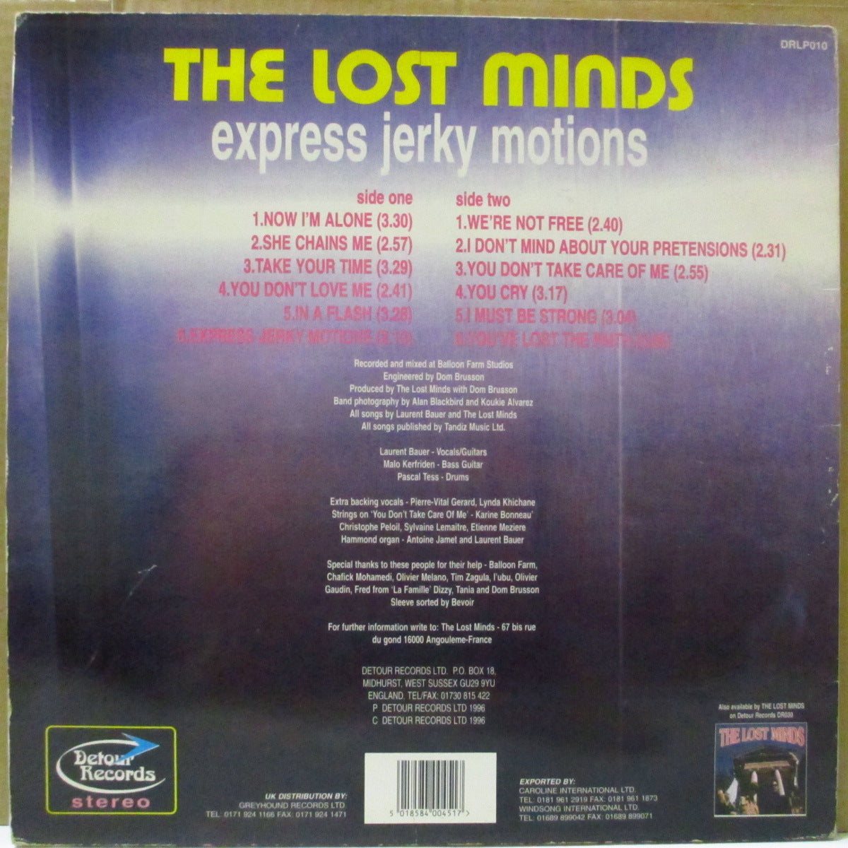 LOST MINDS, THE (ザ・ロスト・マインズ) - Express Jerky Motions (UK 900枚限定 LP)