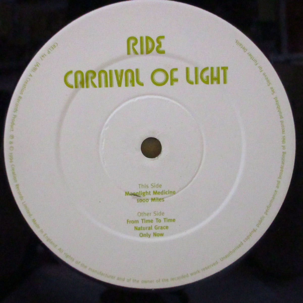 RIDE (ライド) - Carnival Of Light (UK オリジナル 2xLP+光沢ソフト紙インサート/光沢見開きジャケ)