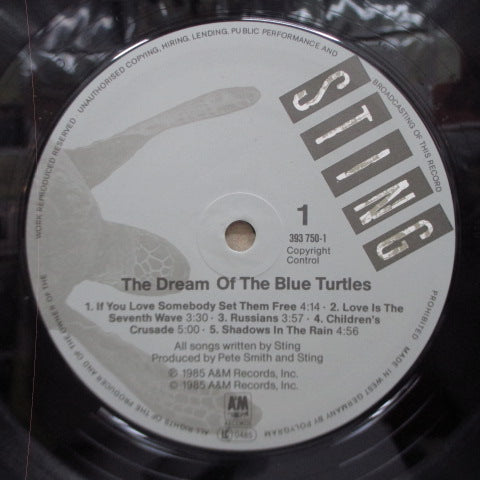 STING (スティング) - The Dream Of The Blue Turtles (German オリジナル LP+インナー, インサート/レアステッカー付きジャケ) '85年1stソロアルバム