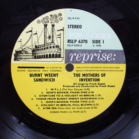 FRANK ZAPPA (MOTHERS OF INVENTION) (フランク・ザッパ / マザーズ・オブ・インヴェンション ) - Burnt Weeny Sandwich (UK オリジナル「ステレオ」LP/見開ジャケ)
