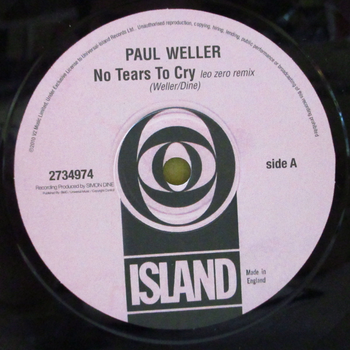 PAUL WELLER (ポール・ウェラー) - No Tears To Cry (UK-EU 限定 7"+「オレンジ&黄色文字タイトル」の光沢固紙ナンバリング入りジャケ)