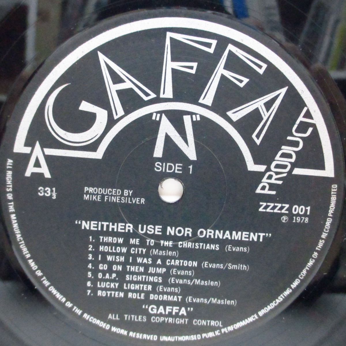 GAFFA (ガッファ) - Neither Use Nor Ornament (UK Orig.LP+Insert)