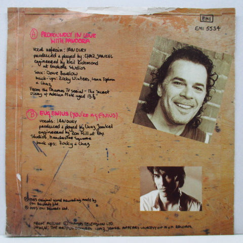 IAN DURY & THE BLOCKHEADS (イアン・デューリー&ザ・ブロックヘッズ) - Profoundly In Love With Pandora (UK オリジナル 7"+PS)