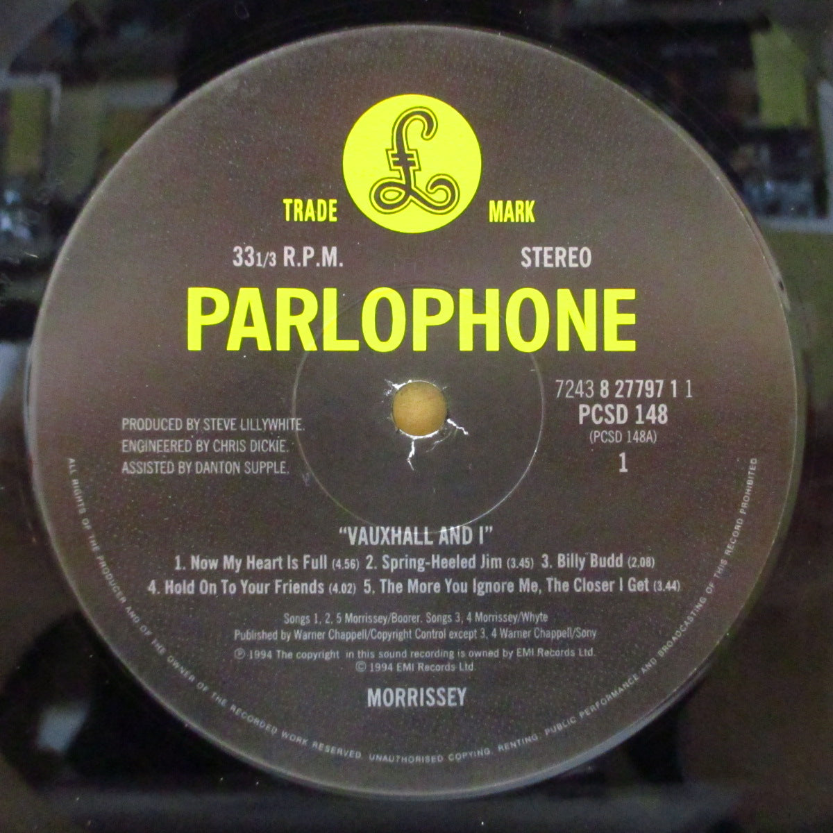 MORRISSEY (モリッシー) - Vauxhall And I (UK オリジナル・スモールフォント・タイトル・ラベ LP+インナー/マット見開きジャケ)