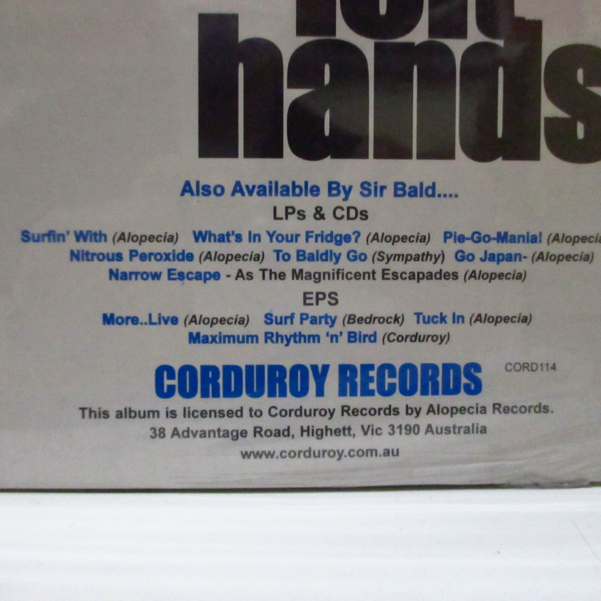 SIR BALD DIDDLEY AND HIS WIG OUTS (サー・ボルド・ディドリー・アンド・ヒズ・ウィッグ・アウツ) - The Man With Two Left Hands (OZ オリジナル LP/廃盤 New)