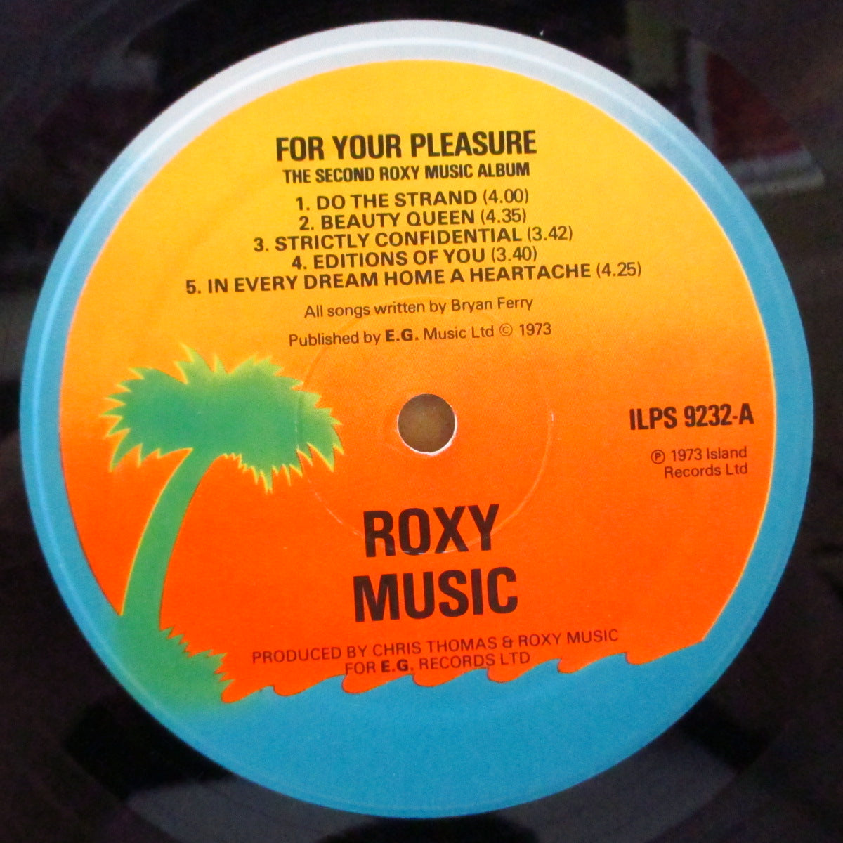 ROXY MUSIC (ロキシー・ミュージック) - For Your Pleasure (UK '75 再発「ブルーリム・パームツリーラベ 」LP/両面コーティング見開きジャケ)