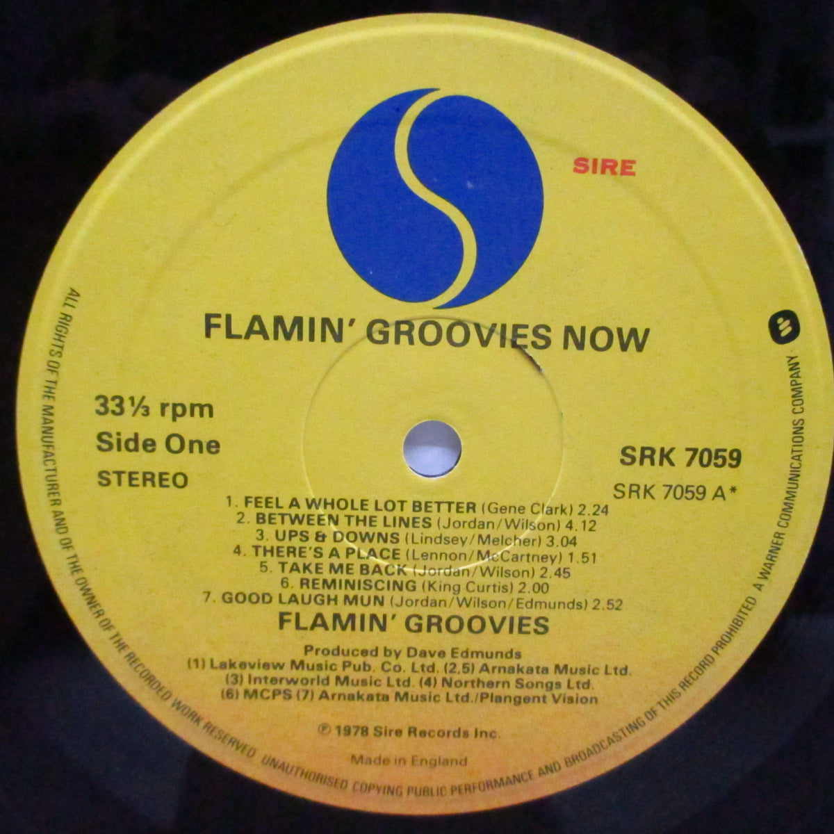 FLAMIN’ GROOVIES (フレイミン・グルーヴィーズ) - Now (UK '78 再発 LP+インナー、Stickered CVR/SRK 7059)