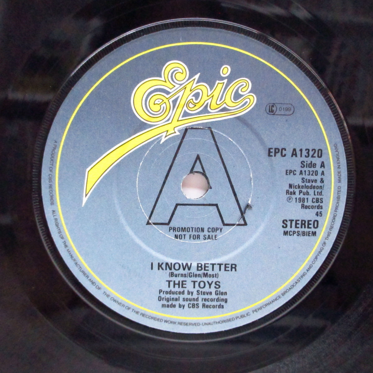 TOYS, THE (トイズ) - I Know Better (UK Promo 7"+CS)