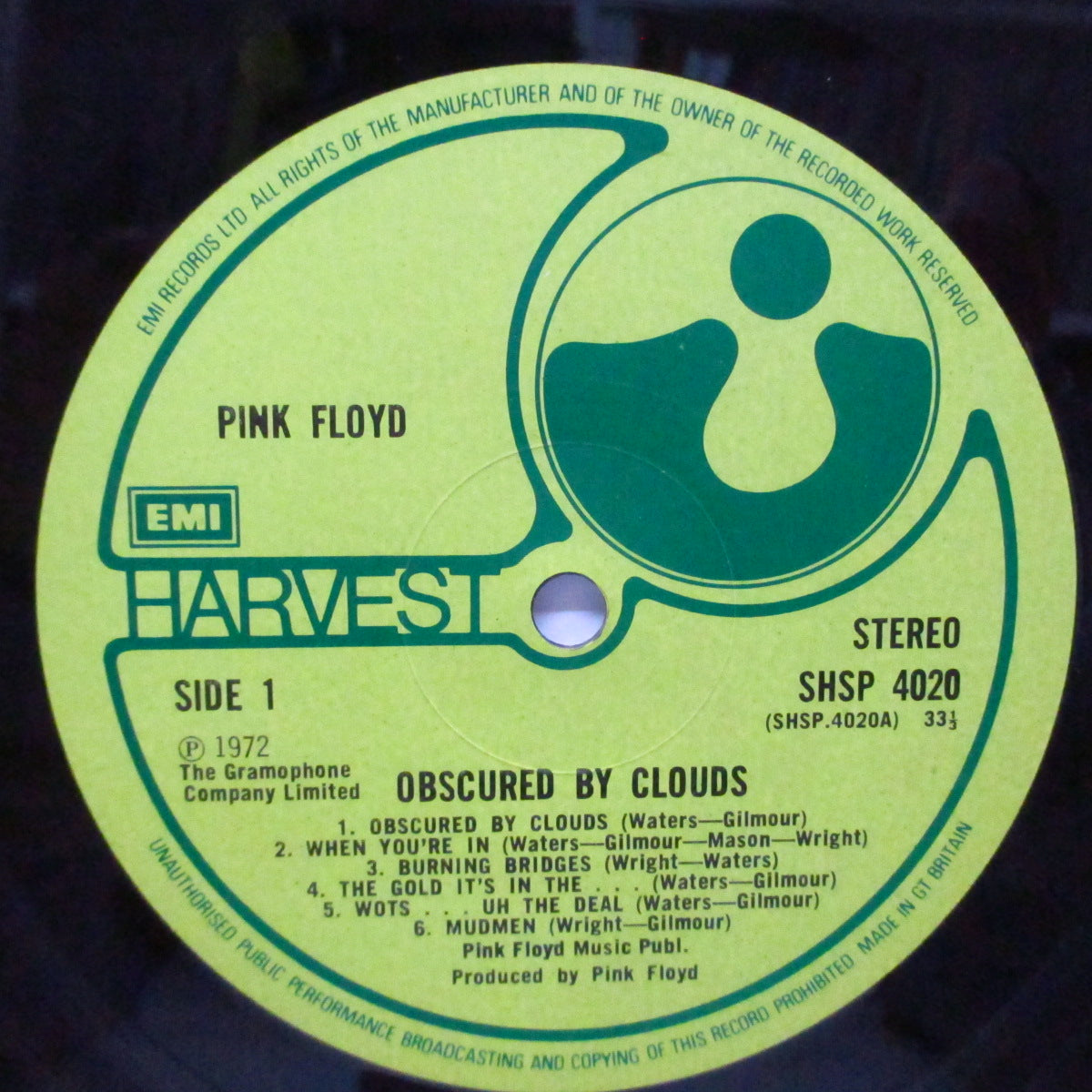 PINK FLOYD (ピンク・フロイド) - Obscured By Clouds (UK 70's 再発「EMIリム」LP/光沢「角丸」ジャケ)