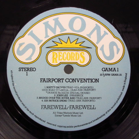 FAIRPORT CONVENTION (フェアポート・コンヴェンション) - Farewell,Farewell (UK '79 再発 LP+光沢見開きジャケ/GAMA 1) フェアウェルツアーからのライブ・アルバム !