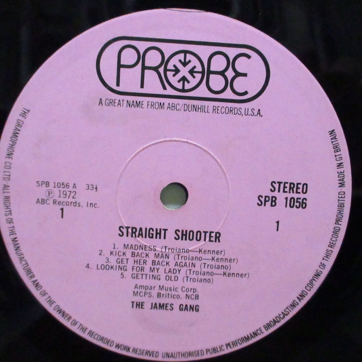 JAMES GANG (ジェームス・ギャング) - Straight Shooter (UK Orig.LP/Textured CVR)