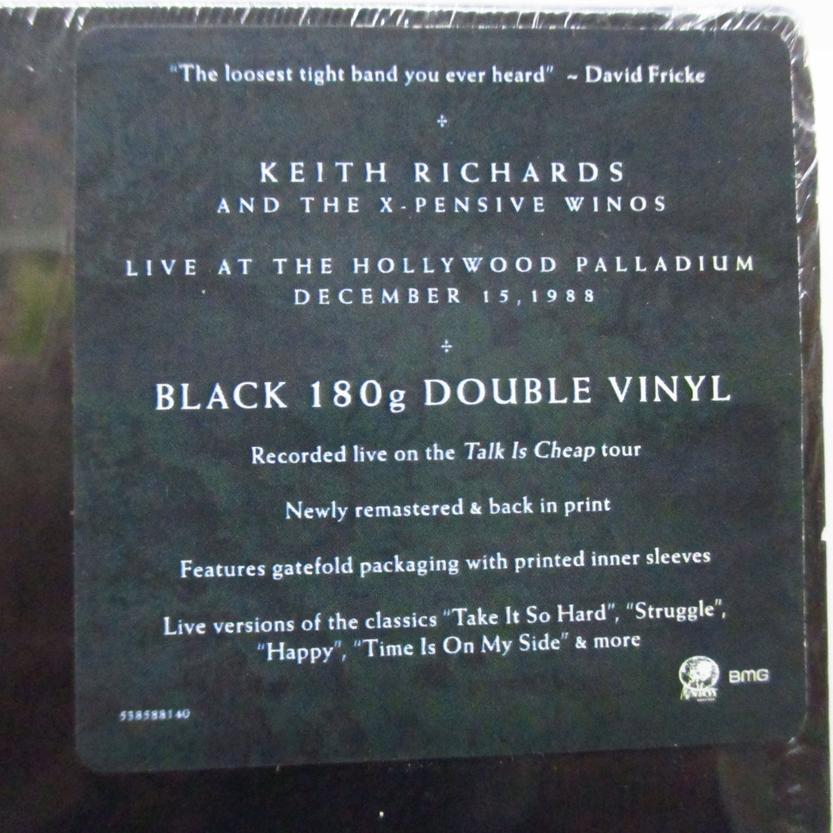 KEITH RICHARDS AND THE X-PENSIVE WINOS (キース・リチャーズ & ジ・エクスペンシヴ・ワイノーズ ) - Live At The Hollywood Palladium Dec.15, 1988 (Worldwide '20 再発180g黒盤 2xLP+インナー、見開ジャケ/ New)