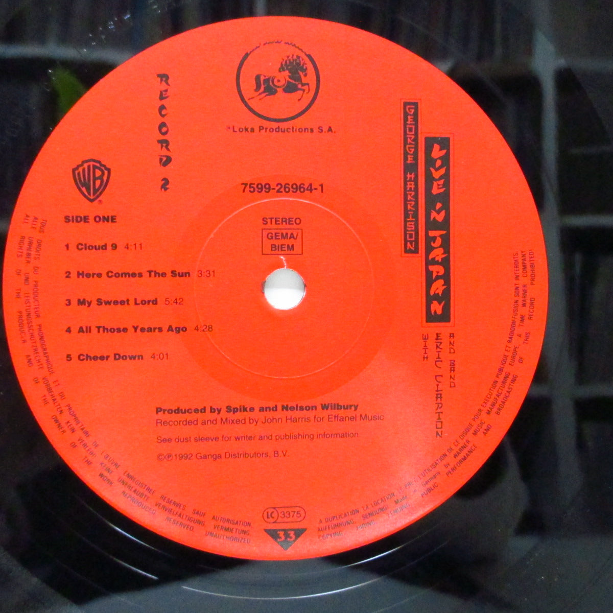 GEORGE HARRISON (ジョージ・ハリスン) - Live In Japan With Eric Clapton And Band (EU オリジナル 2xLP+インナー/ステッカー付ジャケ)