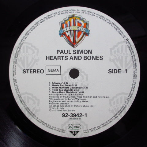 PAUL SIMON (ポール・サイモン) - Hearts And Bones (German Orig.LP+Inner)