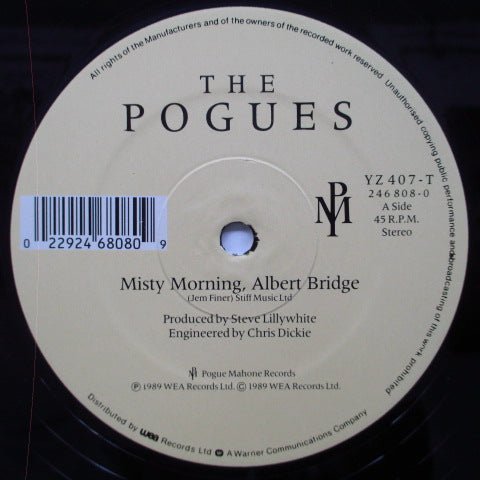 POGUES, THE (ザ ・ポーグス)- Misty Morning Albert Bridge +2 (UK オリジナル 12"/YZ 407 T)