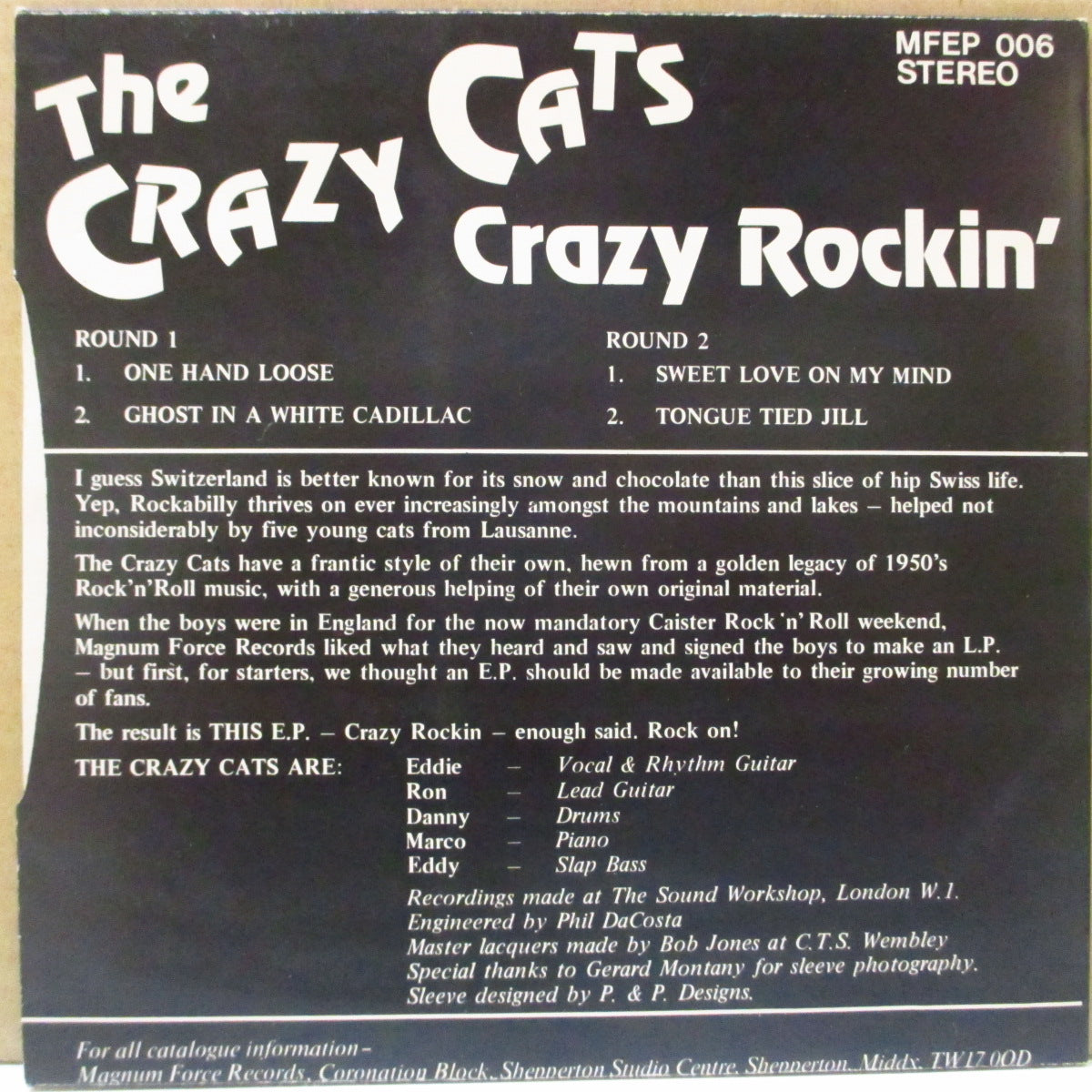 CRAZY CATS (Switzerland) (クレイジー・キャッツ) - Crazy Rockin' (UK オリジナル・ブルーラベ 7")