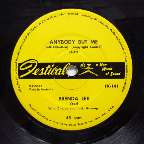BRENDA LEE - Anybody But Me (OZ Orig)