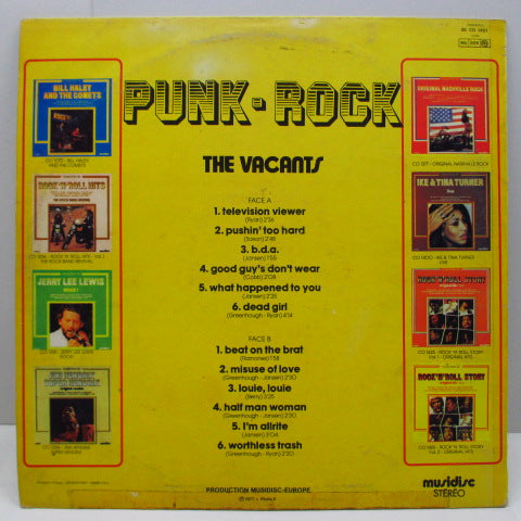 VACANTS, THE (ザ・ベイカンツ) - Punk Rock (France '77 再発 LP/表面コーティングジャケ)