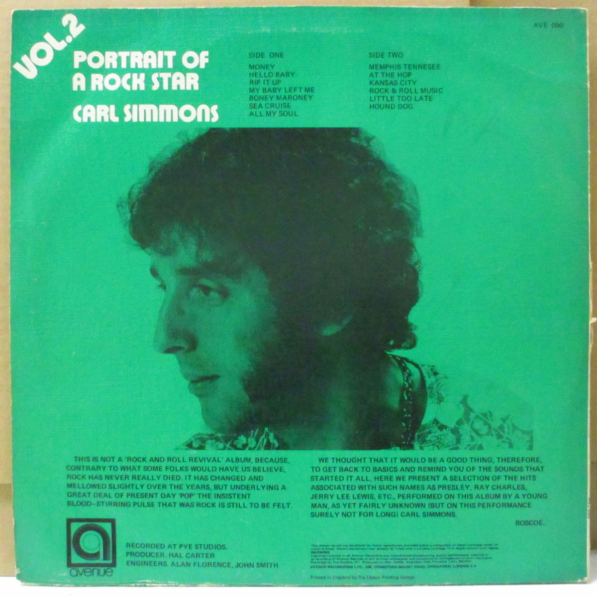 CARL SIMMONS (カール・シモンズ) - Portrait Of A Rock Star Vol.2 (UK Orig.LP/Texture CVR)