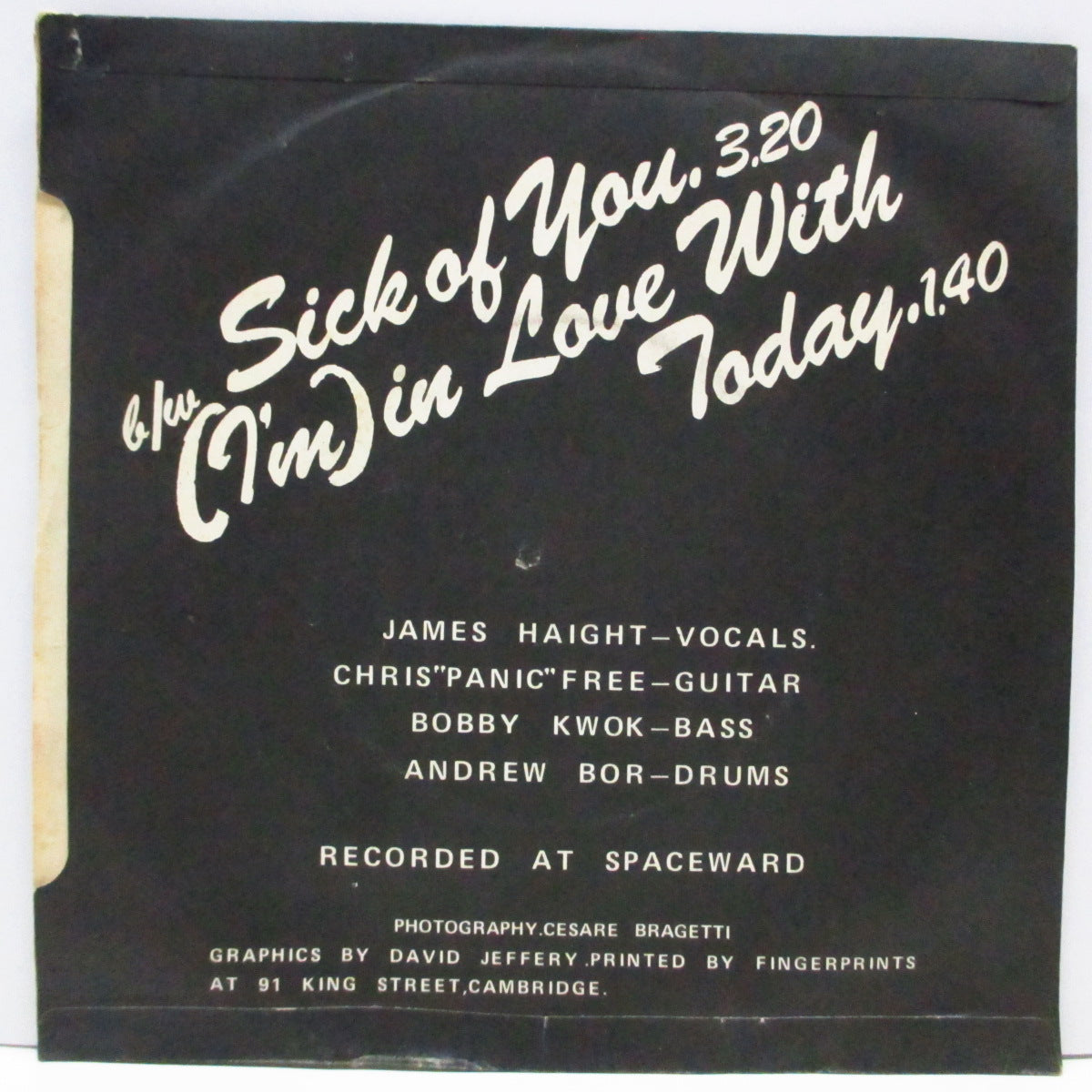 USERS, THE (ジ・ユーザーズ) - Sick Of You (UK '77「5,000枚限定セカンドプレス」7"+ナンバリング無しマットソフト紙ジャケ)