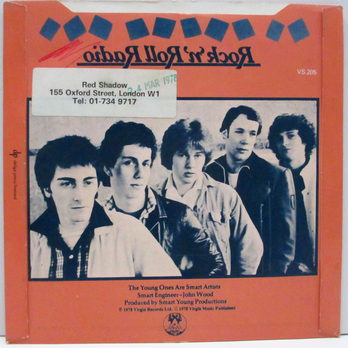 YOUNG ONES, THE (ザ ・ヤング・ワンズ) - Rock 'N' Roll Radio (UK オリジナル 7"+表面コーティングジャケ)