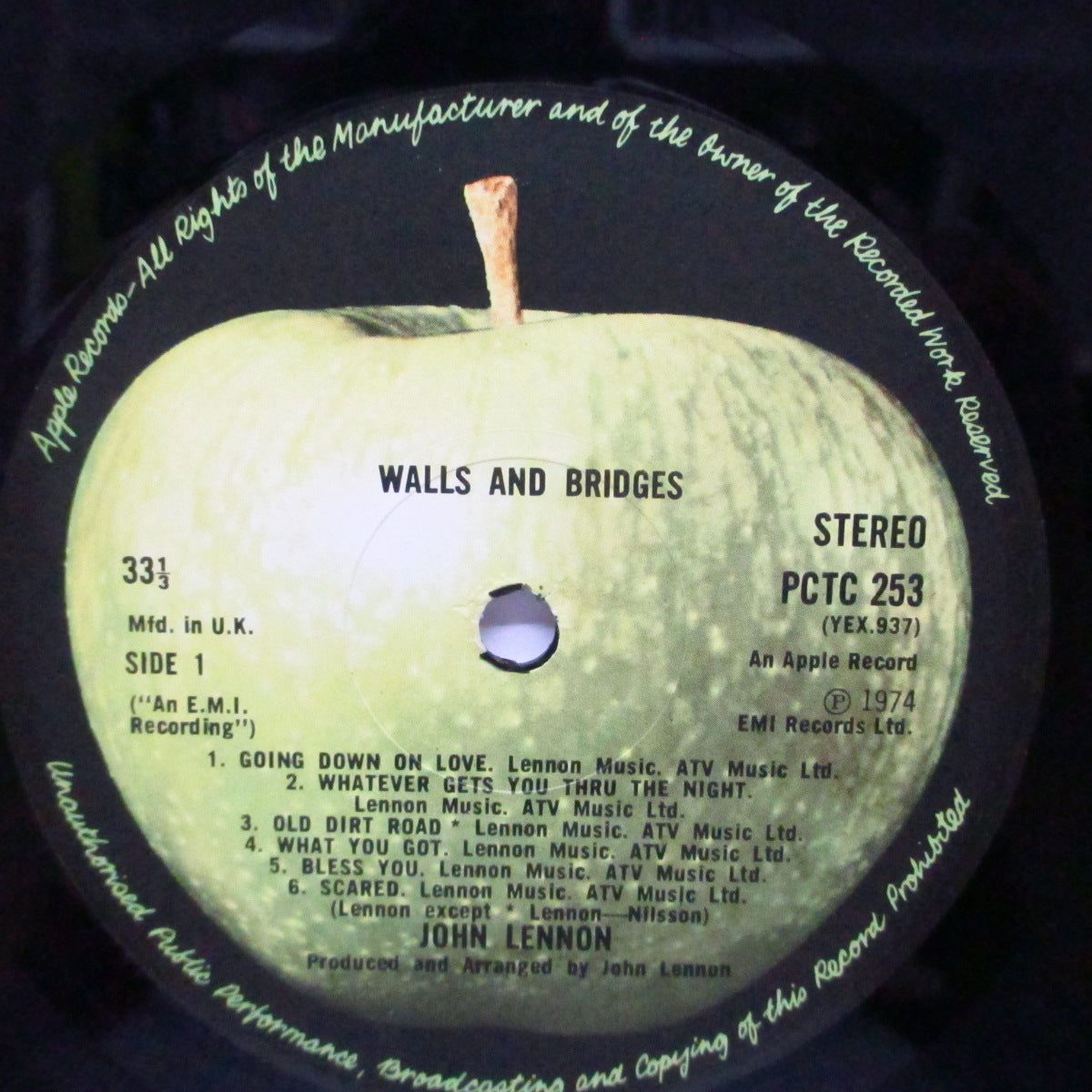 JOHN LENNON (ジョン・レノン) - Walls & Bridges (UK オリジナル LP+インナー、ブックレット/Top Open CVR)