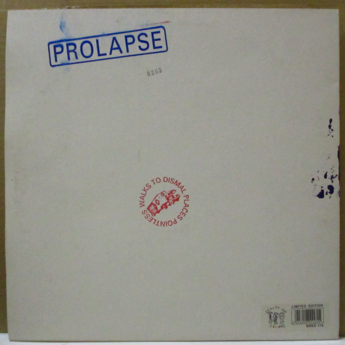 PROLAPSE (プロラプス) - Pointless Walks To Dismal Places (UK 930枚限定 LP+インサート/ナンバリング入りハンドメイドジャケ)
