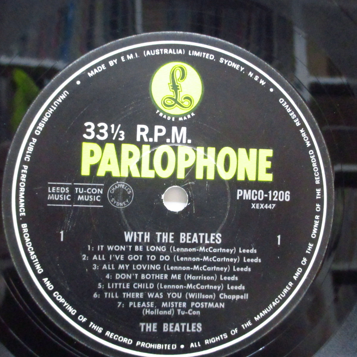 BEATLES (ビートルズ) - With The Beatles (OZ 60's「サードプレス」モノラル LP/表面コーティング折返ジャケ)