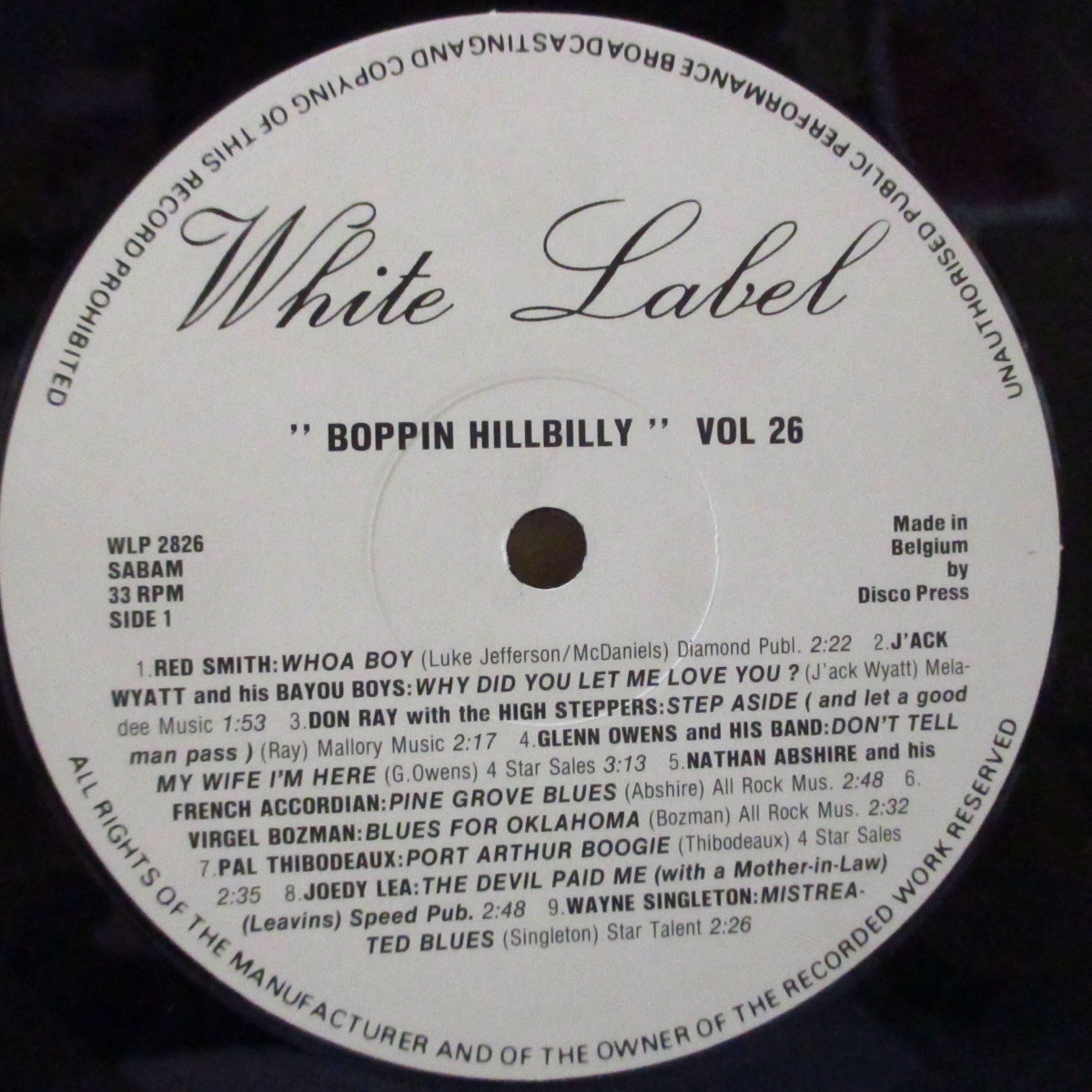 V.A. (50's & 60's ヒルビリーボッパー珍曲集) - Boppin' Hillbilly Vol.26 (Dutch オリジナル Mono LP)