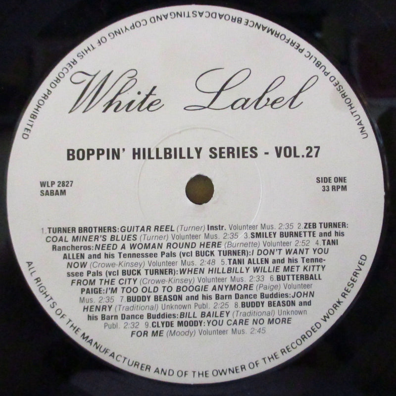 V.A. (50's & 60's ヒルビリーボッパー珍曲集)  - Boppin' Hillbilly Vol.27 (Dutch オリジナル Mono LP)