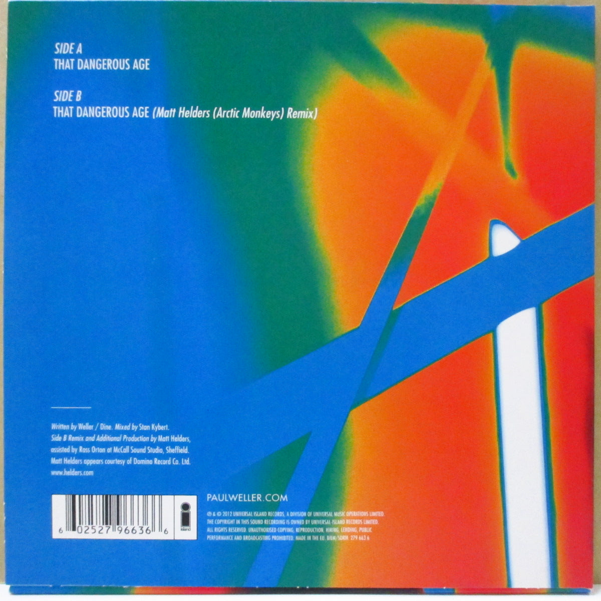 PAUL WELLER (ポール・ウェラー) - That Dangerous Age (UK 限定 7インチ #1+光沢固紙ジャケ)