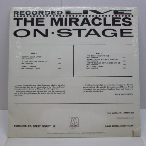 MIRACLES (SMOKEY ROBINSON & THE) (スモーキー・ロビンソン&ザ・ミラクルズ)- Recorded Live On Stage (US 80's Reissue Mono LP)