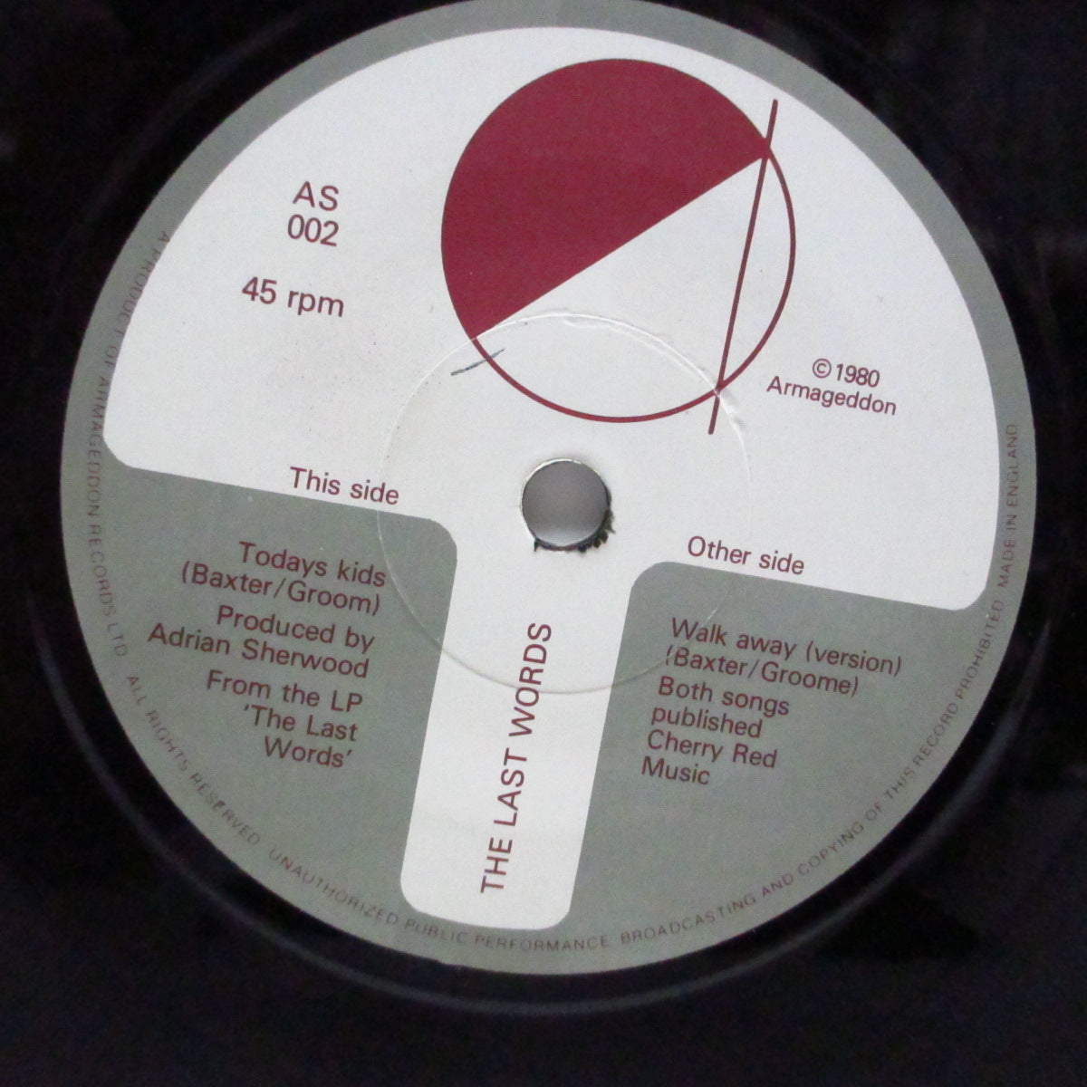 LAST WORDS, THE (ラスト・ワーズ) - Top Secret / Walk Away (UK Orig.7")